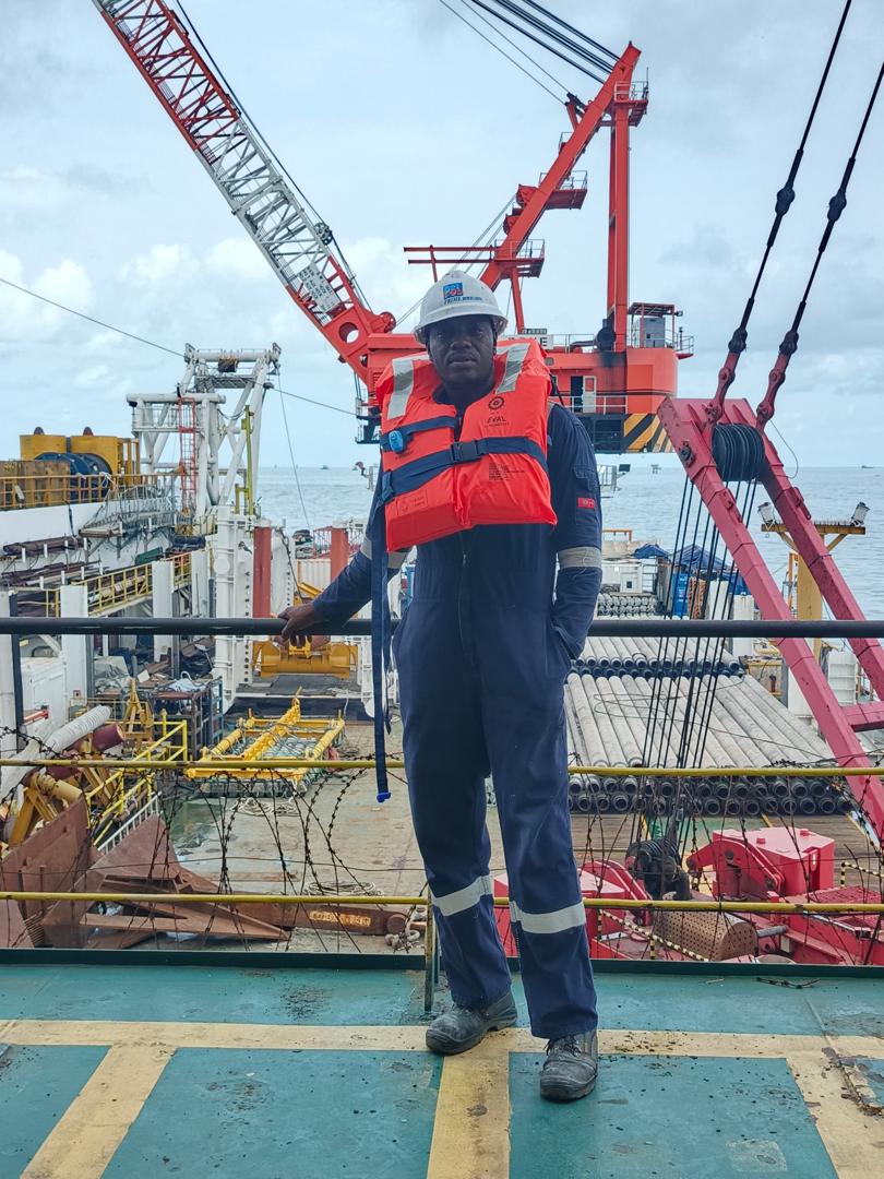 Maritime worker on deck